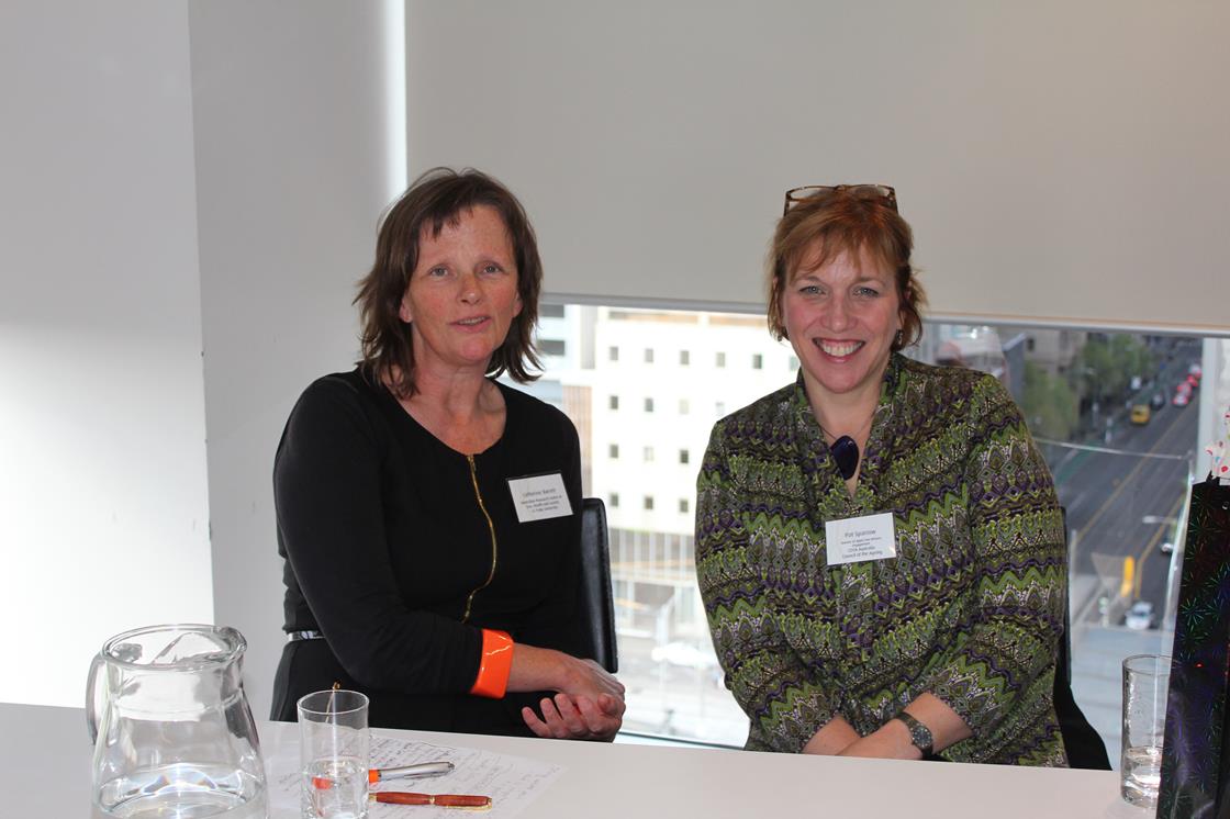 (From left) Dr Catherine Barrett and Ms Pat Sparrow